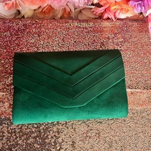 Beautiful Green Suede Clutch!